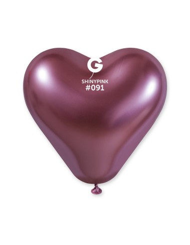 GLOBO SHINY HEART SHINY PINK  CRB12- 091   25 UNIDADES  12" 30CM