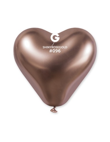 GLOBO SHINY HEART ROSE GOLD   CRB12- 096   25 UNIDADES  12" 30CM