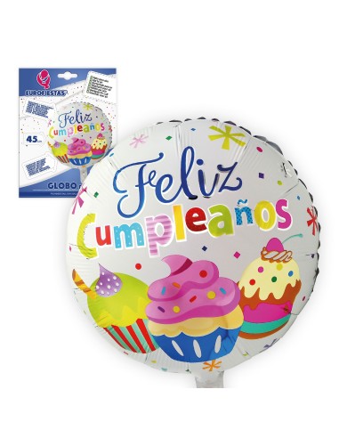 Globo Feliz Cumpleaños Cupcakes 45cm