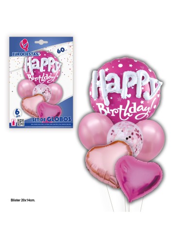 Globo Happy Birthday Rosa 58cm