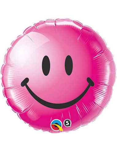 Globo Cara sonriente rosa 18"/46cm