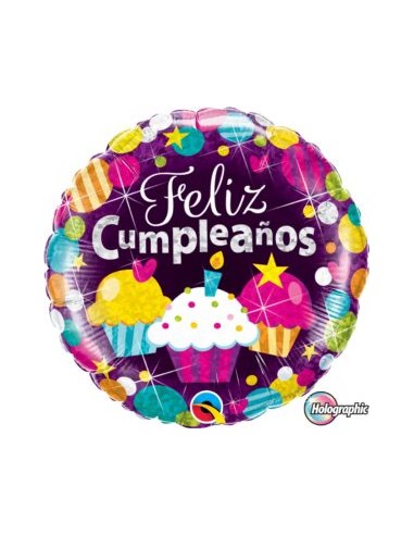 Globo Feliz Cumpleaños Holographic 18"/46cm