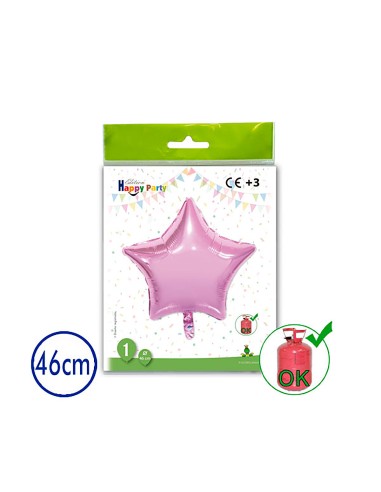 Globo Estrella Rosa 18"/46cm