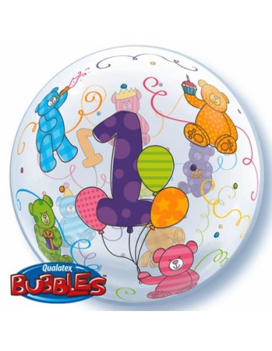 Globo Deco Bubble Primer añito 24"