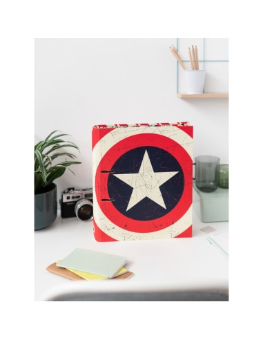 Carpeta 2 Anillas Troquelada Premium Marvel Captain America Shield