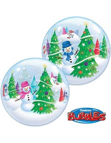 Globo bubble Muñeco de nieve 56cm