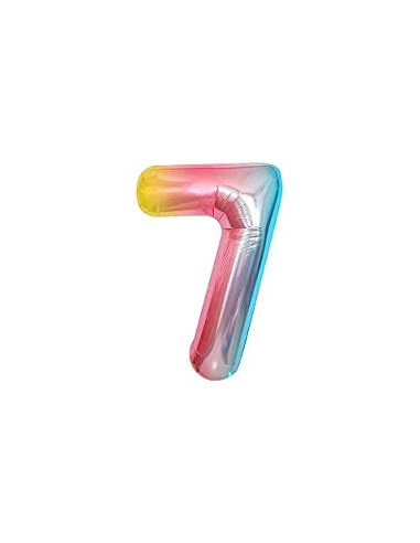 Globo número 7 arcoiris 40"/1m