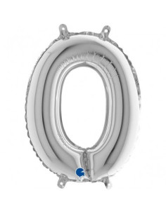 Globo Número Cero 14" plata