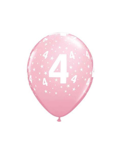 Globo número 4 rosa