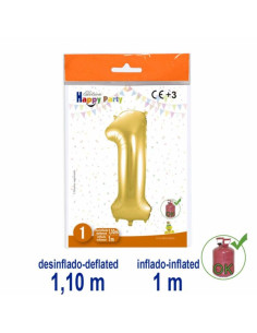 Globo Número 1 oro 1m