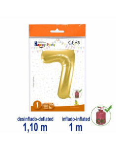 Globo Número 7 oro 1m