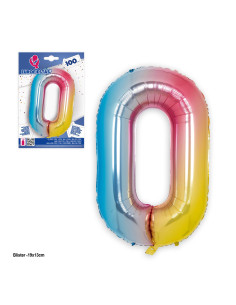 Globo número 0 multicolor...