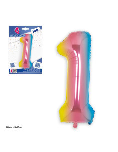 Globo número 1 multicolor...