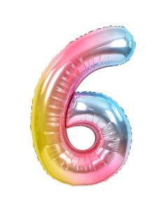 Globo número 6 multicolor 1m