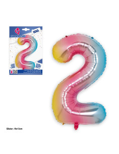 Globo número 2 multicolor...