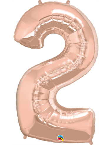 Globo número 2 rose gold 1m