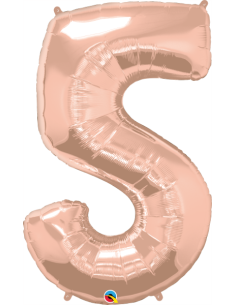 Globo número 5 rose gold 1m