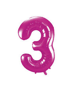 Globo Número 3 Rosa 1m