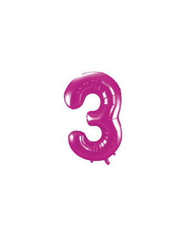 Globo Número 3 Rosa 1m