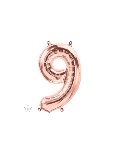 Globo número 9 rose gold 16" 41cm