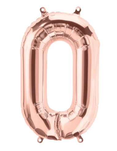 Globo número 0 rose gold 16" 41cm