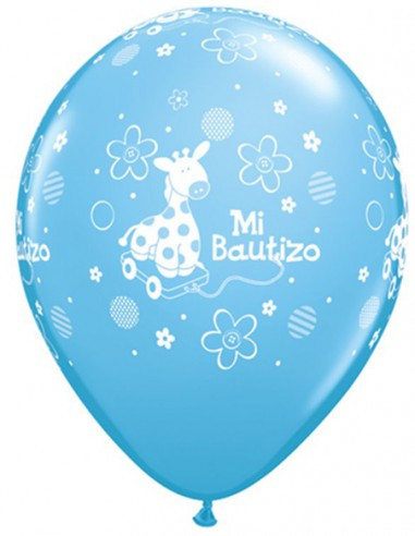 Globo Mi bautizo azul 28cm sueltos
