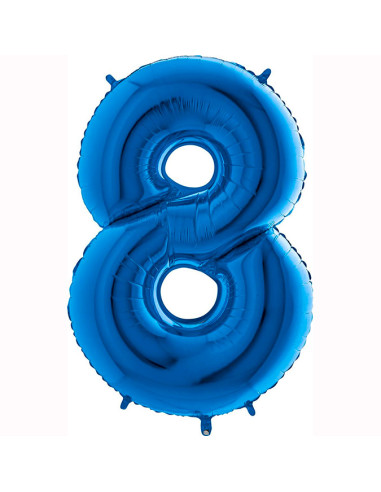Globo Número 8 Azul fuerte 60cm