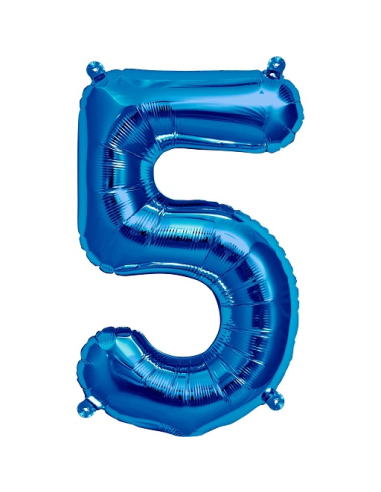 Globo Número 5 Azul fuerte 60cm