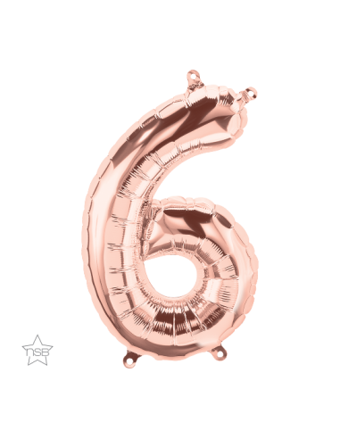 Globo Número 6 rose gold 1m