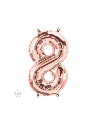 Globo Número 8 rose gold 1m
