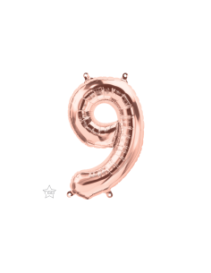 Globo Número 9 rose gold 1m
