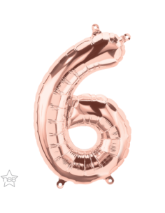Globo Número 6 rose gold 1m