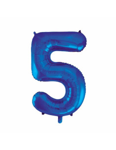 Globo Número 5 azul 34"