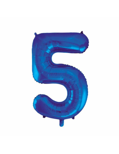 Globo Número 5 azul 34"