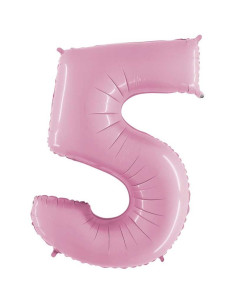 Globo número 5 pink pastel...