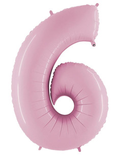 Globo número 6 pink pastel...