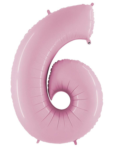Globo número 6 pink pastel metro