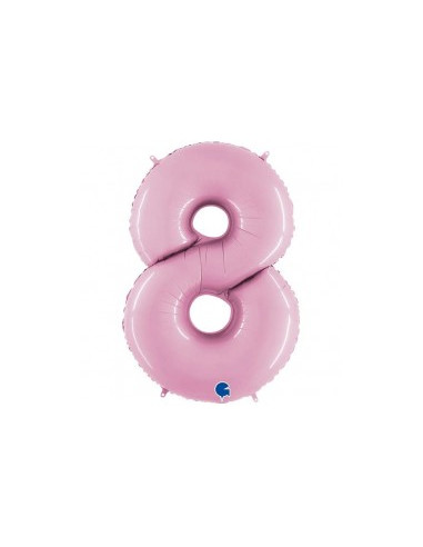 Globo número 8 pink pastel metro