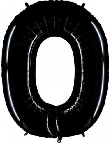 Globo número 0 negro metro
