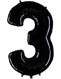 Globo número 3 negro metro