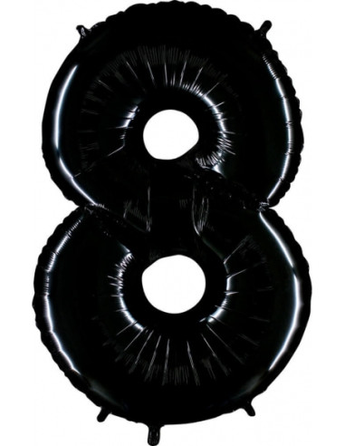 Globo número 8 negro metro