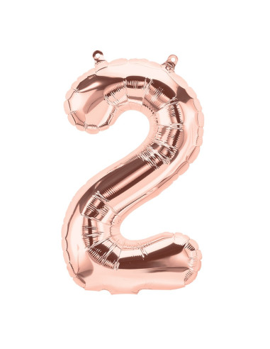 Globo número 2 rose gold 16" 41cm