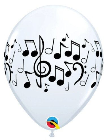 Globo notas musicales 11" /25 uds