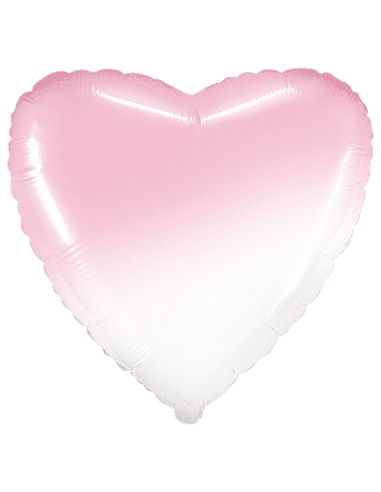 Globo corazón rosa degradada 18"/46cm