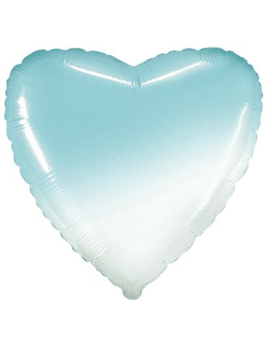 Globo corazón azul degradada 18"/46cm