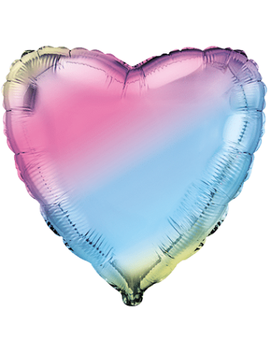 Globo corazón bicolor degradada 18"/46cm