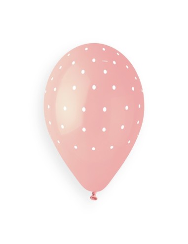 GEMAR STANDARD CHIC DOT 33CM/13" ROSA POIS BLANCO G120 50PZ
