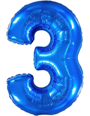 Globo Número 3 azul 1m