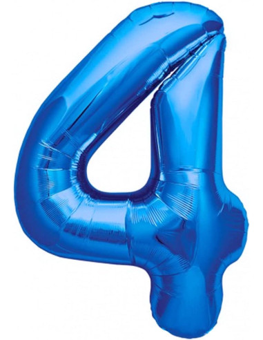Globo Número 4 azul 1m