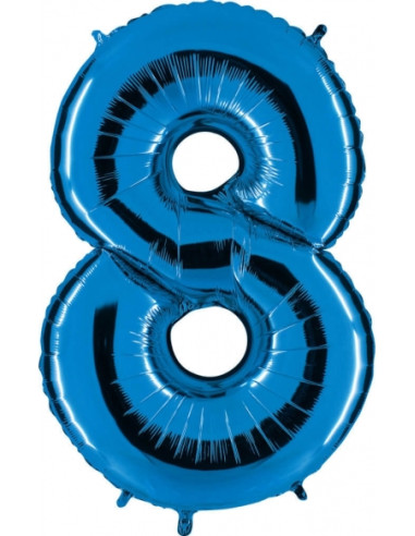 Globo Número 8 azul 1m